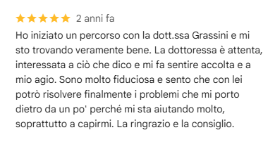 Recensione Google a cinque stelle di Melania Antonucci