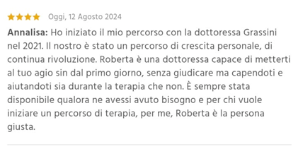Recensione pubblicata su Google